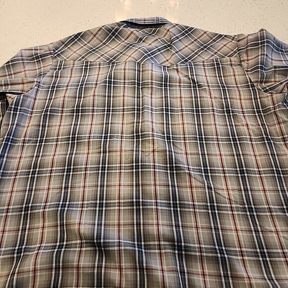 vintage ely cattleman pearl snap Shirt XL Gray Blue Plaid Cowboy Rodeo - Picture 5 of 5